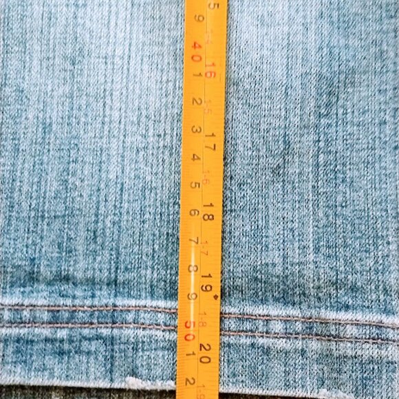 Jou Jou Skirt Women 30W (9/10) Stud Button Embellished Midi Denim Jean Whisker - Picture 11 of 15